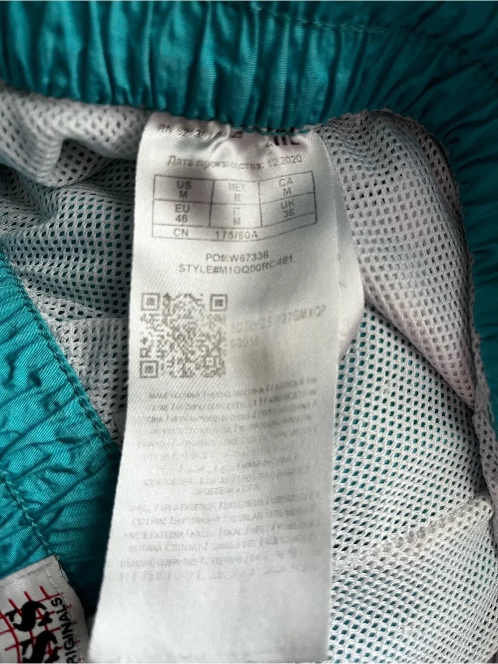 GUESS Men’s Go Patch Vintage Teal Shorts Swim Trunks